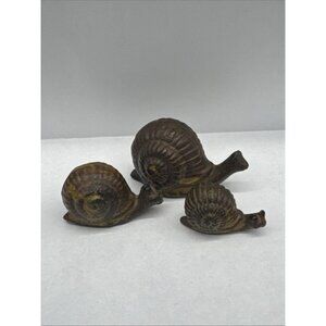 Vintage Ceramic Stoneware Mini Snail Family Shelf Sitter Figurines